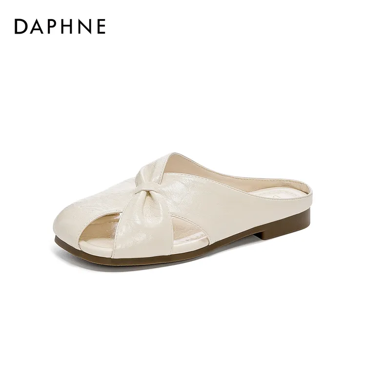 【皓白如月】达芙妮包头半拖鞋时尚女夏季平底软底气质一脚蹬凉拖鞋