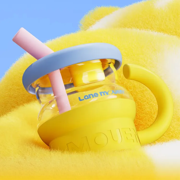 达人专属览萌Lane Mouen喵喵吸管玻璃杯高颜值水杯700ml