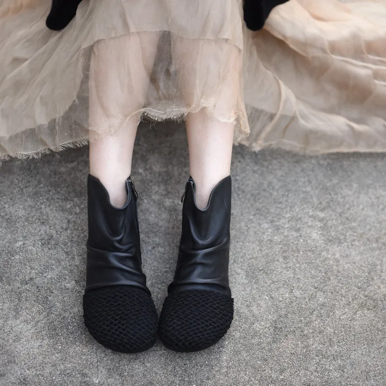 Artmu阿木原创复古平底短靴子秋冬新款爆款倒靴堆堆靴软底1213-8