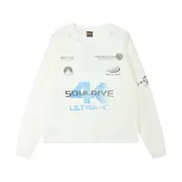 SOULDIVE 白色电影4K长袖印花水洗渐变褪色短袖破坏vintage tee