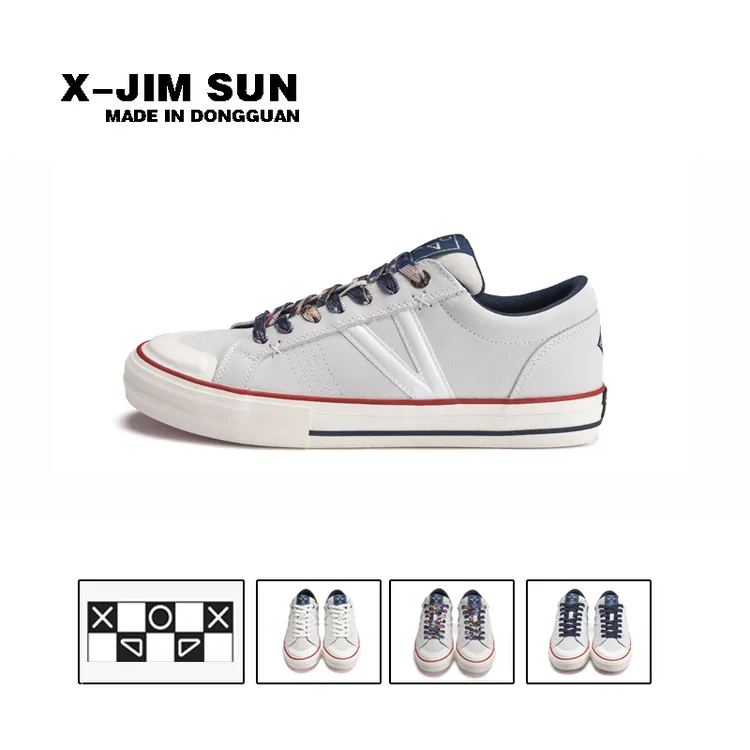 击上滑板鞋潮流百搭学生板鞋休闲运动板鞋撞色拼接低帮经典白