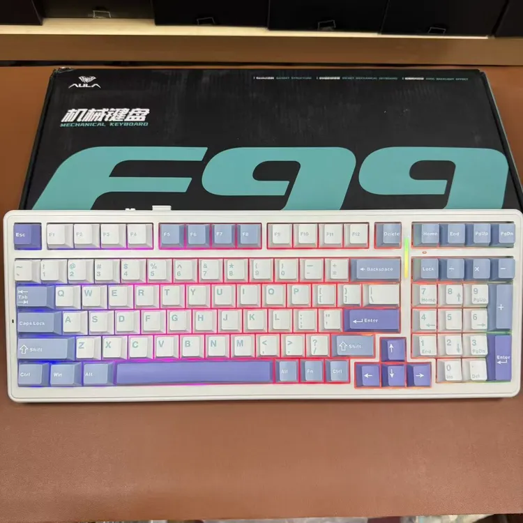 准新品 AULA/狼蛛 F99机械键盘客制化无线三模蓝牙办公游戏侧刻