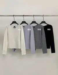 8813  韩系后背小心机绑带蝴蝶结时尚毛衣 vvs