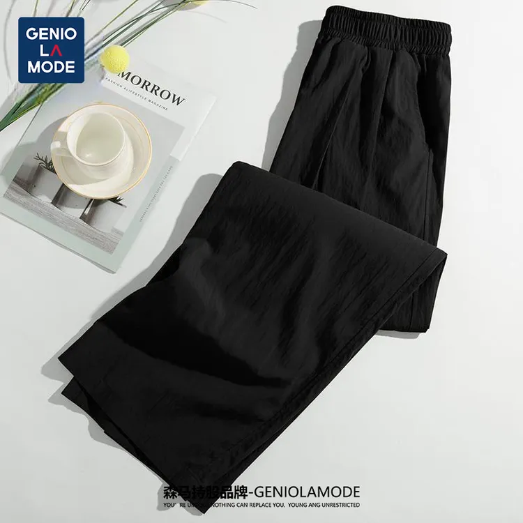 黑色通勤风山本裤女2025新款高腰休闲工装夏季薄款不透修身阔腿裤