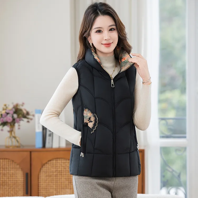 2026新款秋冬立领加厚刺绣民族风马夹保暖夹棉背心马甲国风外套