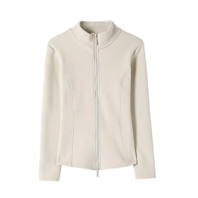 秋冬季石墨烯小蛮腰外套户外运动加绒立领开衫上衣女士内搭保暖衣