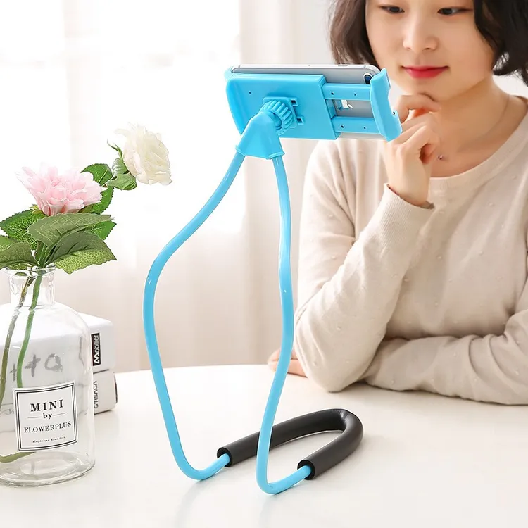 懒人多功能挂脖式手机支架通用神器适合床上追剧工具