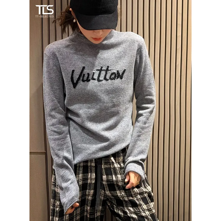 TT【字母毛衣】100%澳洲进口美利奴羊毛软糯半高领卷边毛衣MY5322