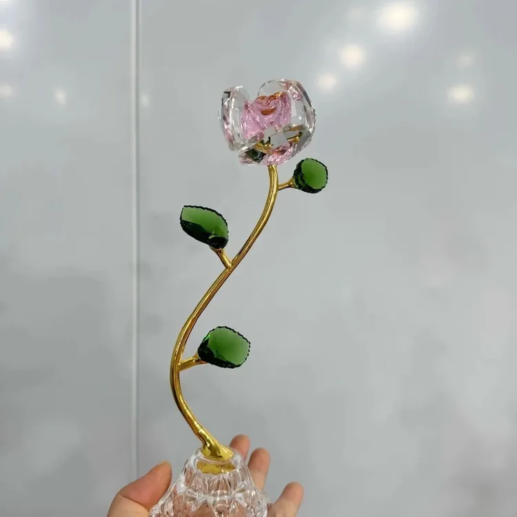 璀璨丨单头玫瑰摆件桌面卧室客厅装饰品新款创意