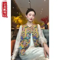 【澜月】夏季2025新款国风马甲女装新中式圆领提花气质薄款马夹外套