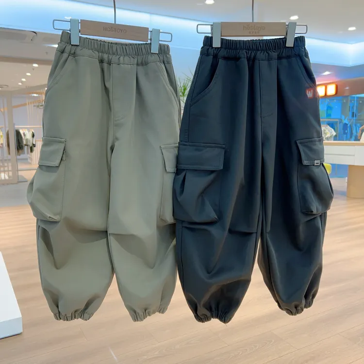 皇室童缘男童保暖工装裤子冬季儿童户外伞兵裤DSH280L