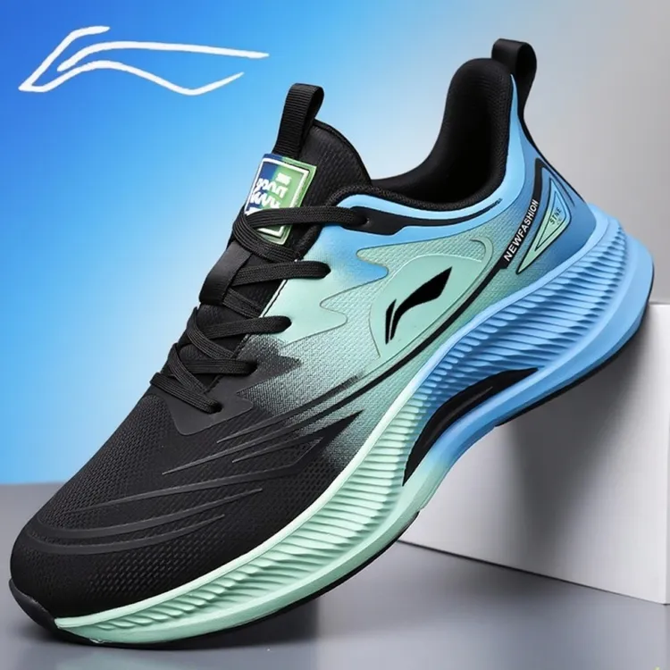 李宁联名HKNA男鞋秋冬季运动轻便透气休闲鞋皮面软底减震跑步鞋