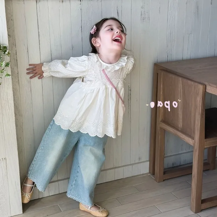 秋季女童洋气时髦森系2025超火公主风儿童宝宝秋装衬衫裤子套装