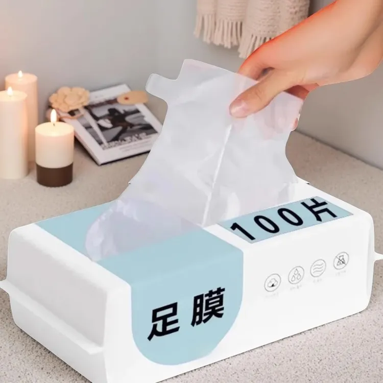 一次性脚膜套足膜套塑料袜套透明足套泡脚套试鞋套足疗店脚套手膜