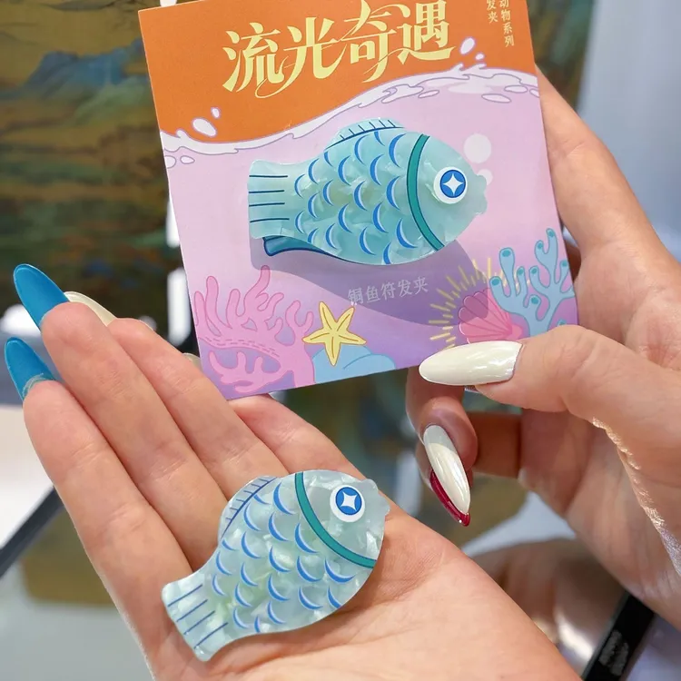 洋气组合醋酸发卡 博物馆文物元素 发夹少女感侧边发夹动物造型