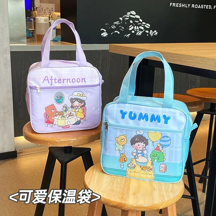 新款卡通可爱大号饭盒手提袋男生女生通用防水保温饭盒袋保温袋子