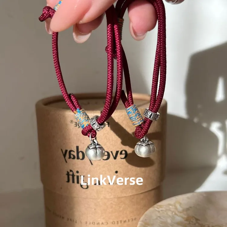 足银手链 999纯银柿柿如意手绳女复古新中式做旧小柿子女士手链