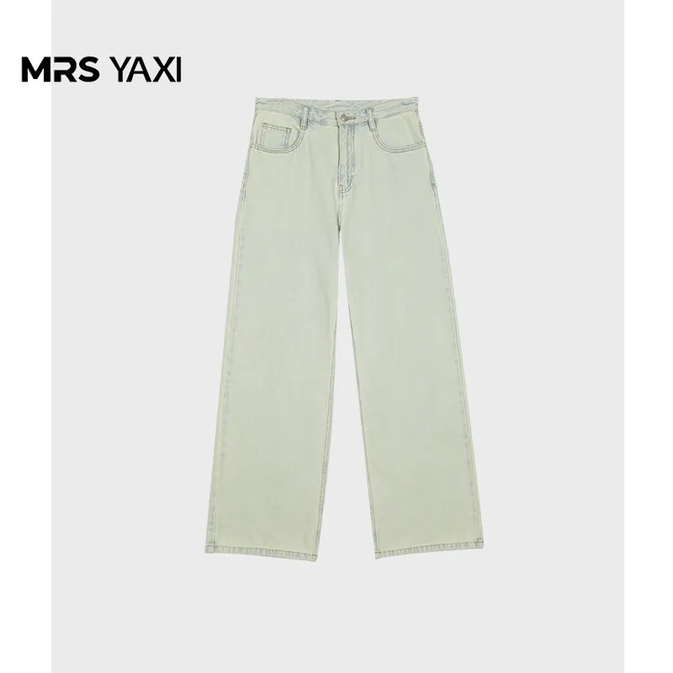 Mrsyaxi浅蓝色百搭水洗直筒牛仔裤YX031709