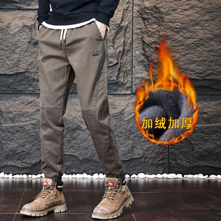 【加绒可选】2025秋冬男士束脚休闲裤男宽松百搭哈伦裤潮流保暖男裤