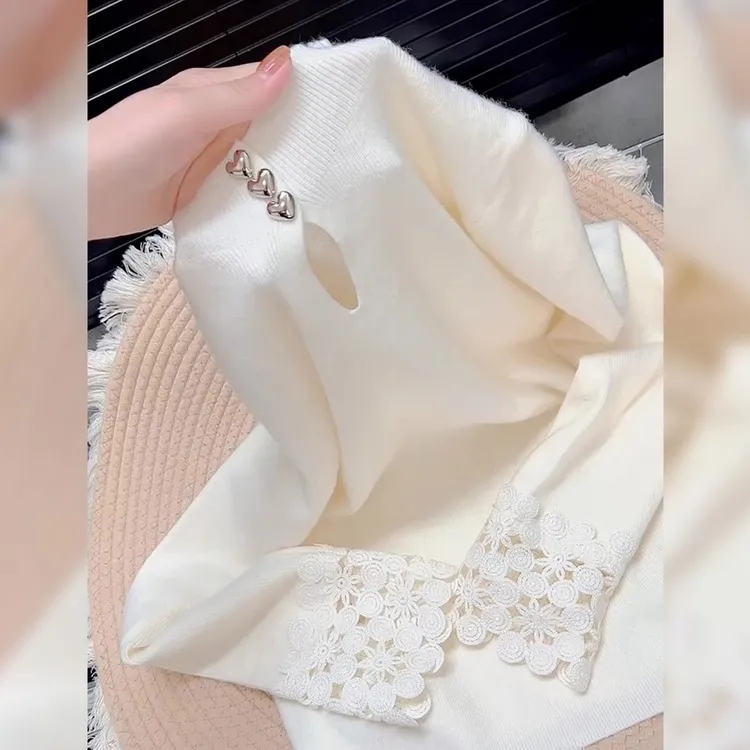 流行穿搭单件女2025早秋冬新款高级感设计显白百搭休闲杏色针织衫