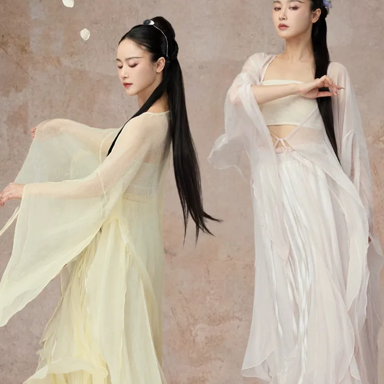 古典舞飘逸仙气纱衣女中国舞蹈练功服演出服古风设计