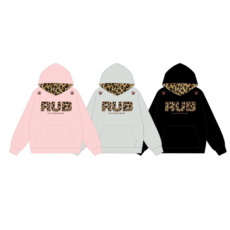 RosePoem2025字母耐磨落肩袖刺绣连帽贴布卫衣常规款印花连帽款