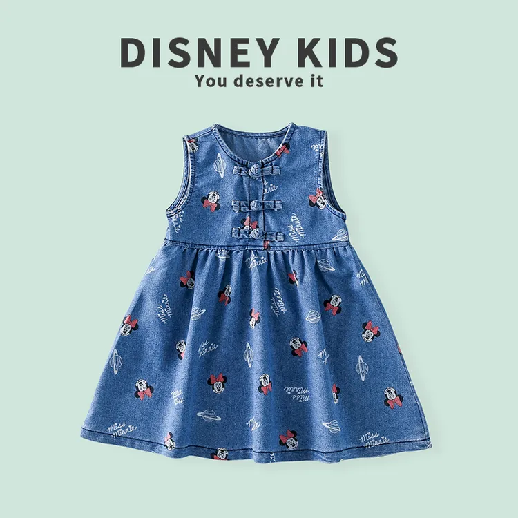 Disney/迪士尼儿童牛仔背心裙夏季薄款连衣裙女童裙子XOR2NQ203