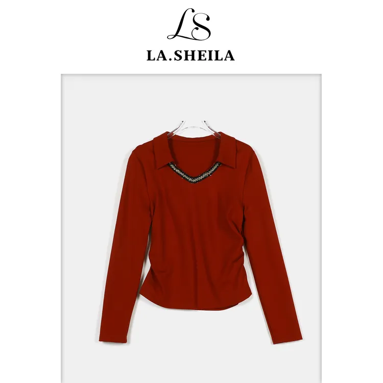LA.Sheila小香风编织翻领小蛮腰上衣253-SY/0805-5500557
