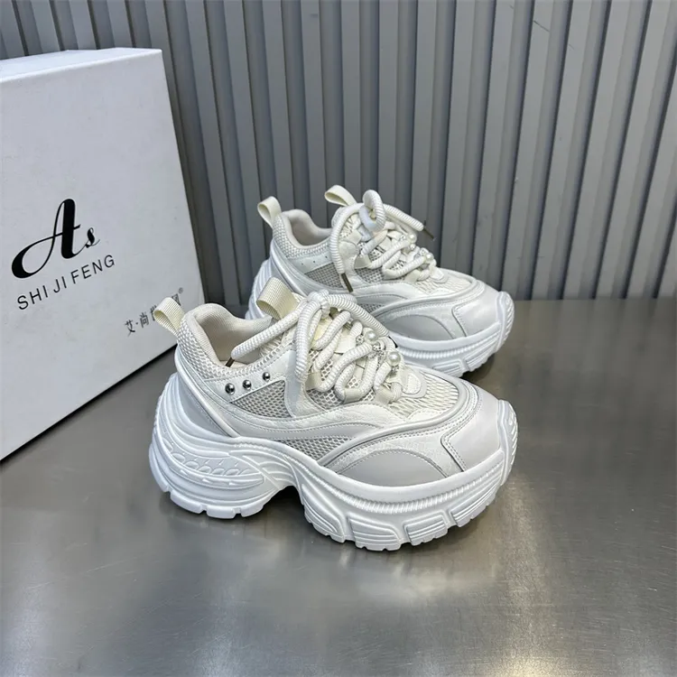 女士女鞋时尚百搭休闲春季夏季网红透气厚底ins韩版系带潮流潮鞋