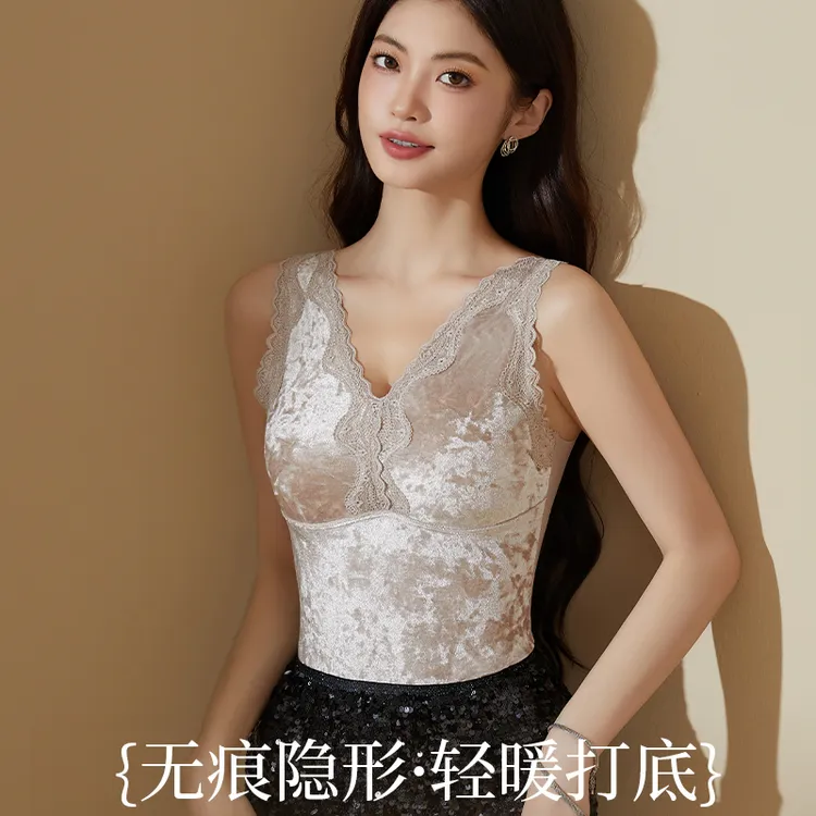 玫玫专属【钻石绒】秋冬新品桑蚕丝养护免穿内衣双面暖绒保暖背心