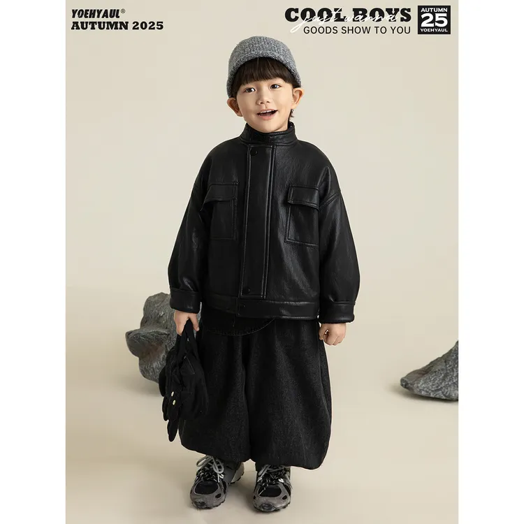YOEHYAUL/幼悠冬二波 【酷酷男孩】男童冬款韩版童装时尚外套 N7353