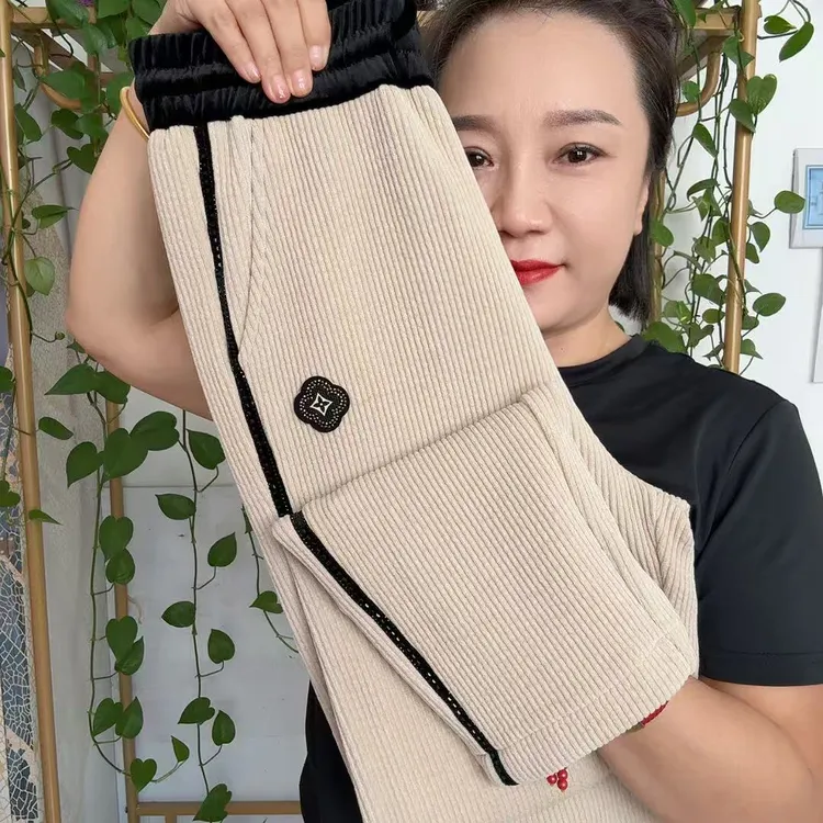 8900重工欧棉绒高腰高弹小直筒裤气质女裤