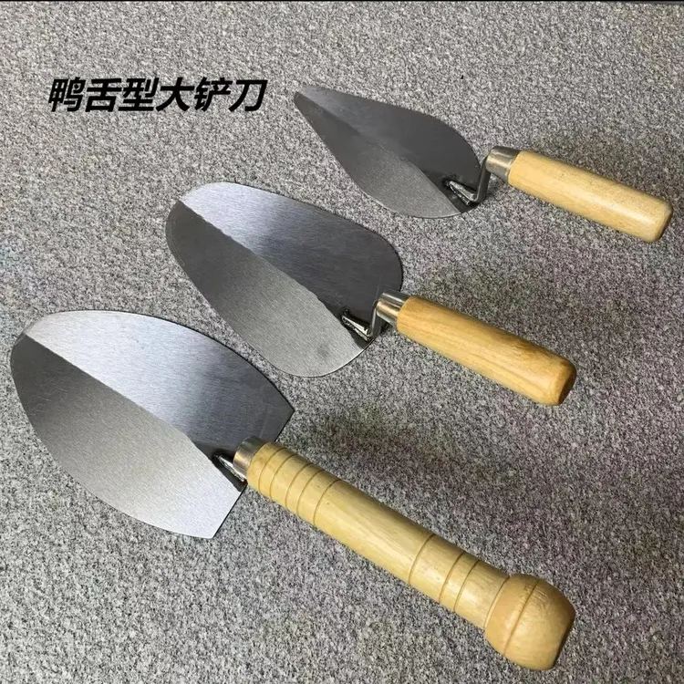 新款长木柄抹泥刀批灰刀灰铲收光刀泥工装修新型瓦工专用工具