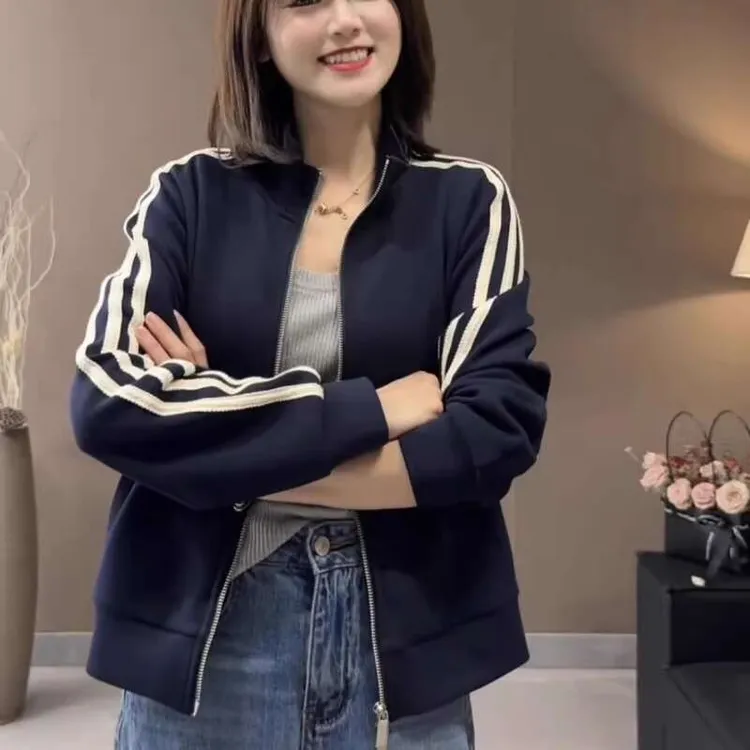 短款外套女春季新款2025韩系三道杠小个子休闲减龄夹克上衣棒球服