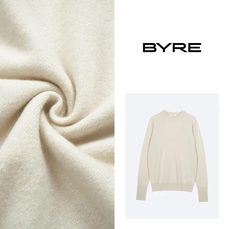 BY443 乳白色圆领羊毛衫【干洗】