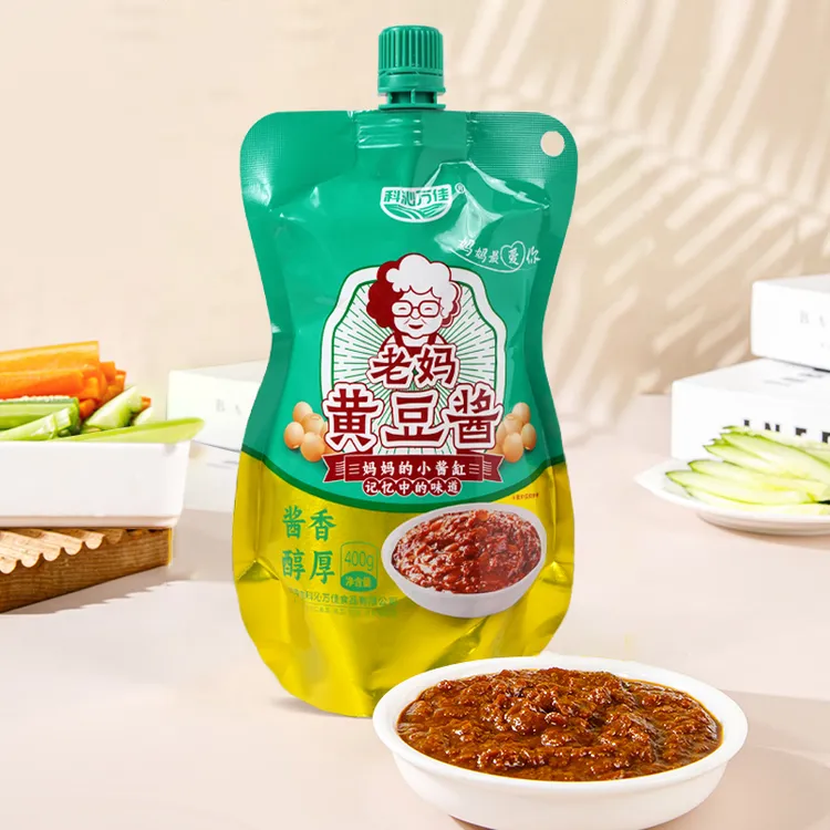 科沁万佳老妈黄豆酱东北特产大酱葱蘸酱拌面酱炸酱便捷袋装400g
