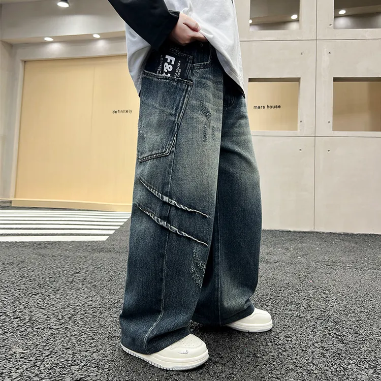 儿童装男童秋装裤子长裤2025新款中大童春秋款男孩秋季痞帅牛仔裤