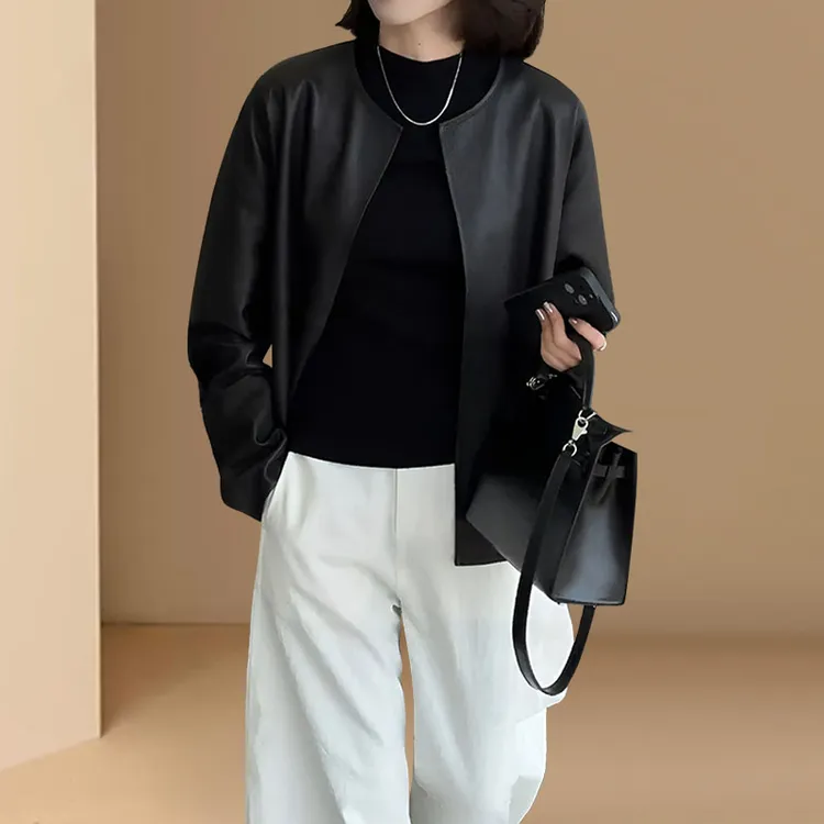 高级感夹克外套女款2025年新款春秋洋气复古上衣阔腿裤两件套潮