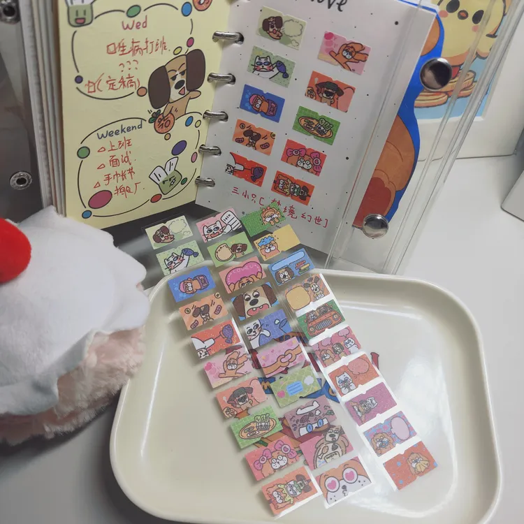【贰野原创】三小只系列闪膜标签贴