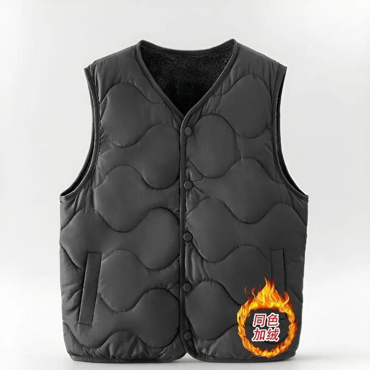 2025休闲时尚保暖中老年内外穿宽松背心男士马夹冬季加厚加绒马甲