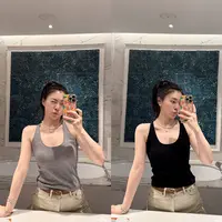 ARMS WELL 工字简约纯色美背背心女螺纹棉吊带内搭外穿上衣 S177