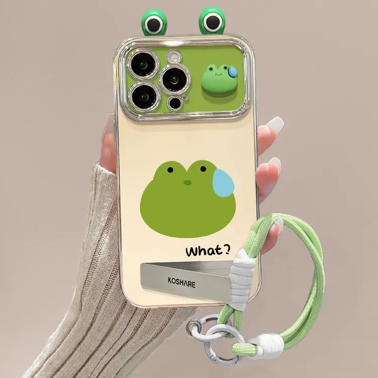 绿色青蛙适用苹果16promax手机壳iphone17pro趣味创意15plus防摔