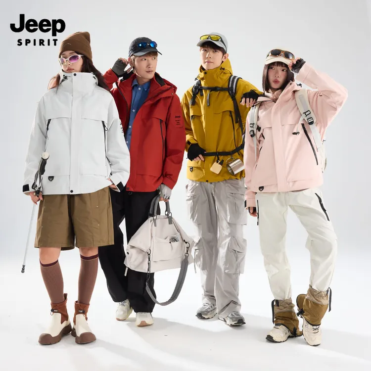 JEEPSPIRIT秋冬三合一可拆卸防风防水两件套男女同款登山服外套