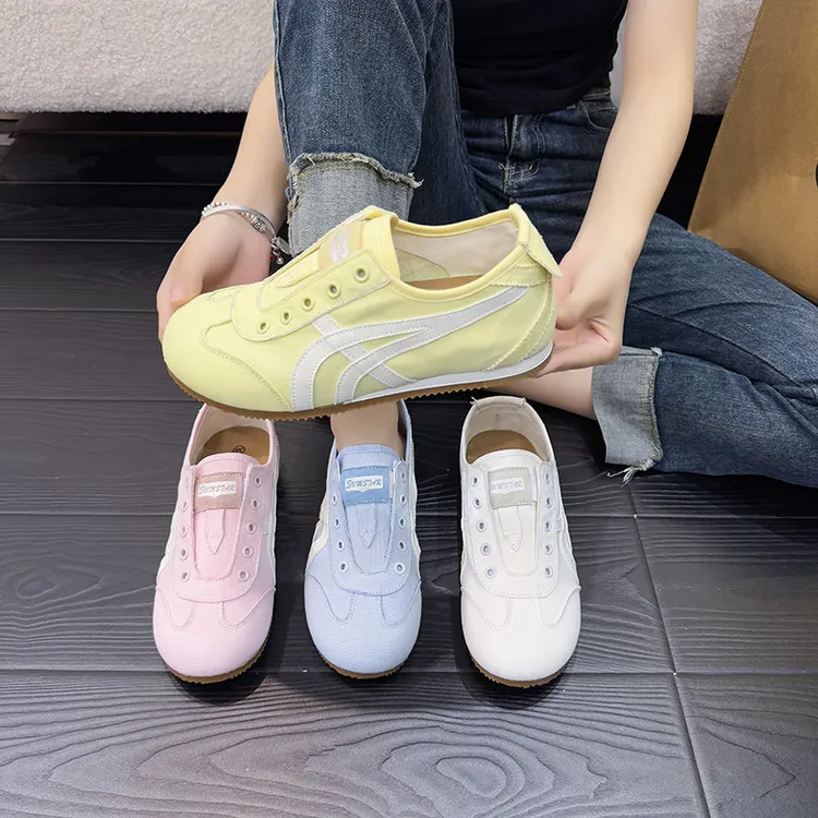 休闲复古德训鞋女软底2025春秋季新款平底阿甘小白鞋一脚蹬板鞋