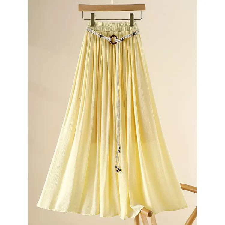 美呆了！！小个子半身裙女2025春夏新款高腰A字显瘦百搭伞裙中长裙