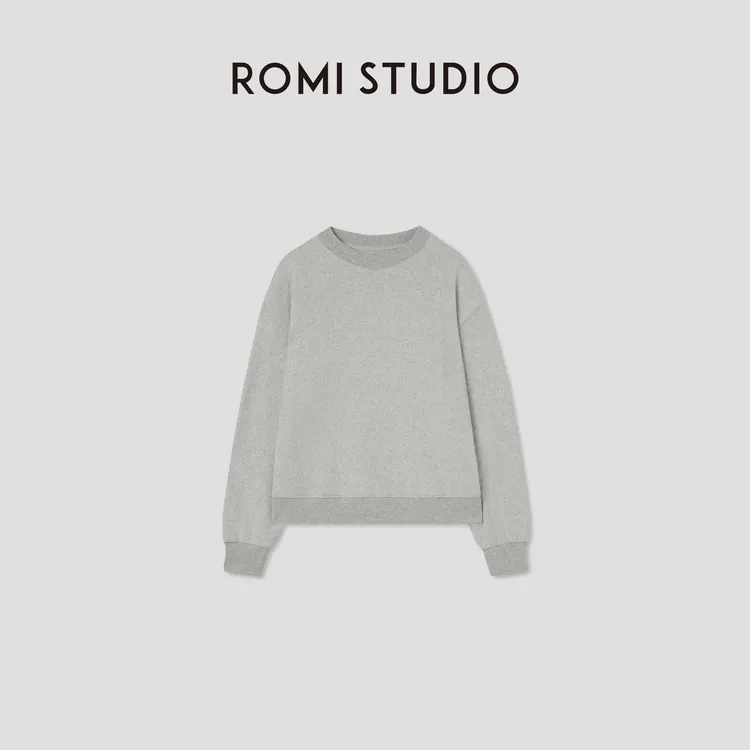 ROMI STUDIO再生高弹毛巾布内加绒宽松圆领套头卫衣 RW24AS90930