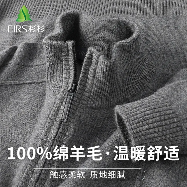 FIRS/杉杉男士爆款羊毛衫【半高领100%绵羊毛】柔软保暖厚实上衣