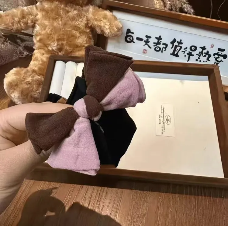 韩版东大门新款秋冬撞色蝴蝶结高弹力发绳时尚百搭不伤发发圈