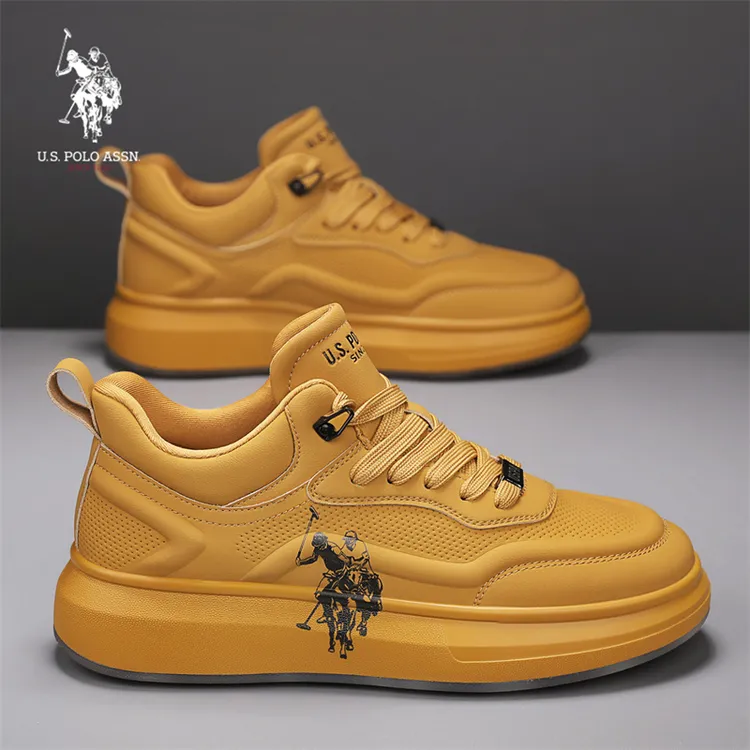 U.S.POLO ASSN.男鞋秋冬新款英伦风大黄靴复古增高男士高帮休闲鞋