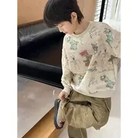 【现货】秋装儿童韩版童趣彩色涂鸦印花宽松款套头卫衣CC1152-BQQ1